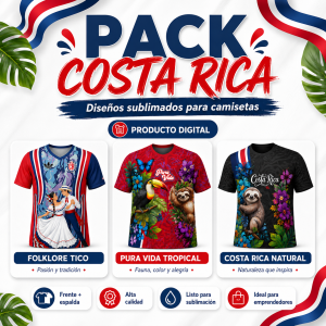 Pack Costa Rica Pura Vida | Diseños sublimados para camisetas